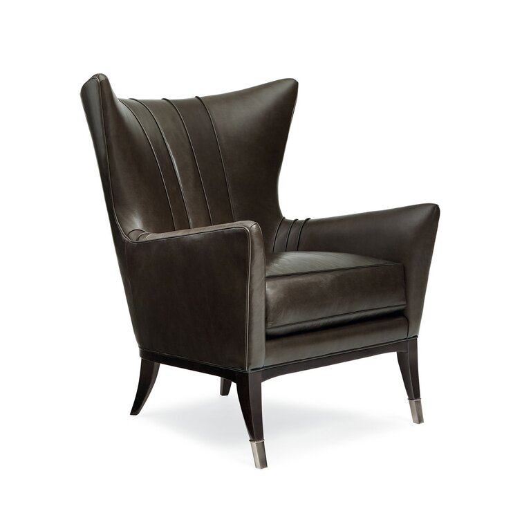 Classic leather wingback online chair